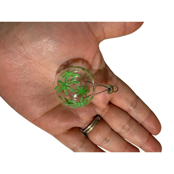 Pier 1 Italy Mini Clear Curated Glass Christmas Ornaments Glitter Lot of 21 - Picture 5 of 10